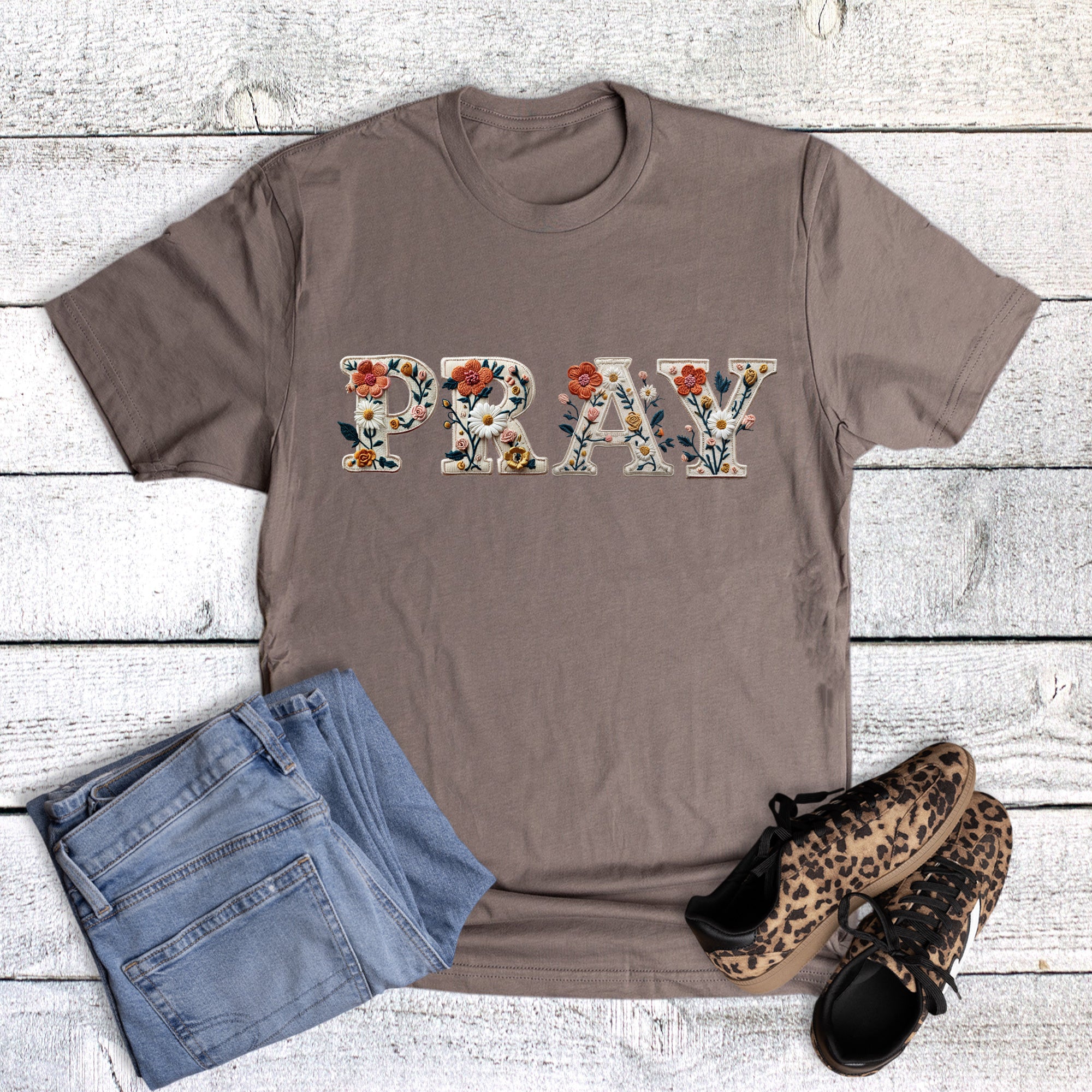 Faith Pray Faux Applique