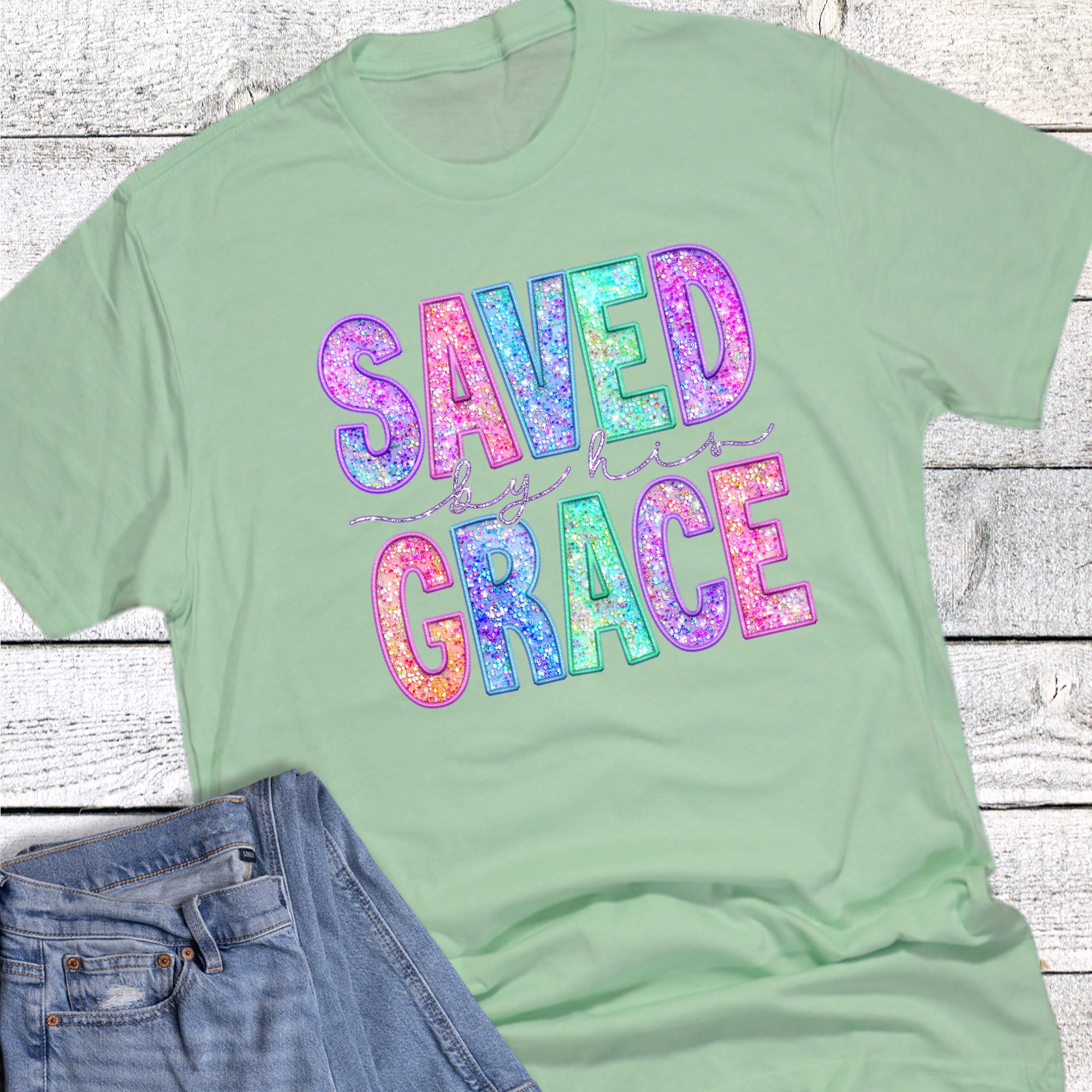 Faith Saved By His Grace Graphic Tee