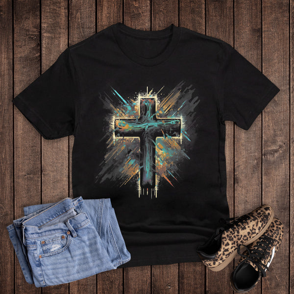Faith Splatter Cross – Rebel Rose Apparel
