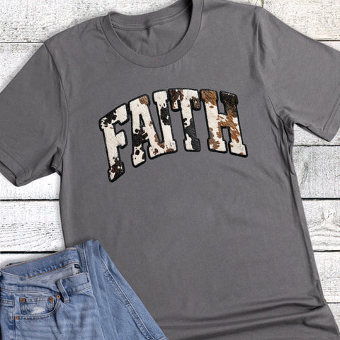 Faith Western Brown And Black Cowhide Graphic Tee