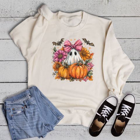 Fall Boho Halloween Ghost Sweatshirt