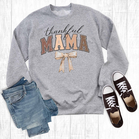Fall Boho Thankful Mama Graphic Sweatshirt