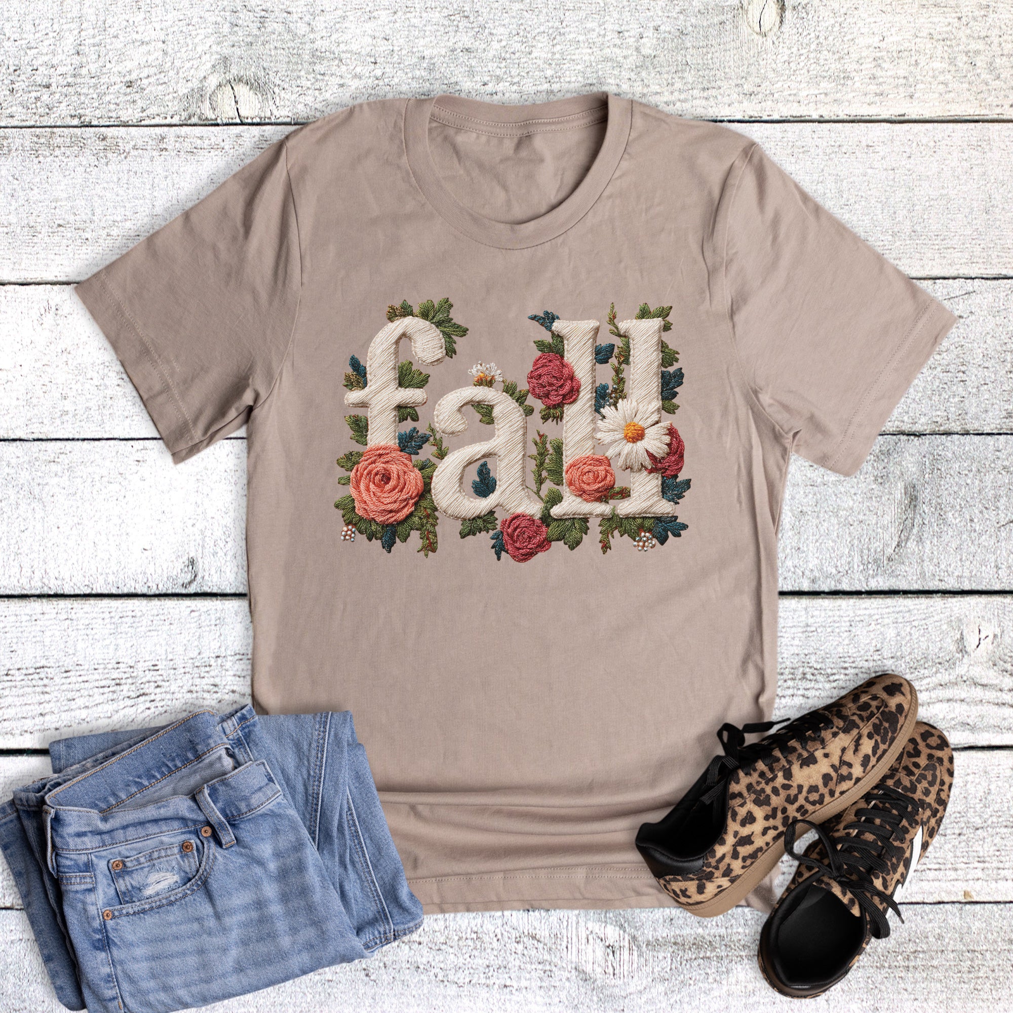 Fall Faux Embroidery