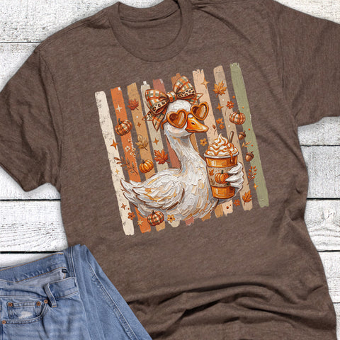 Fall Faux Paint Goose With Coffee