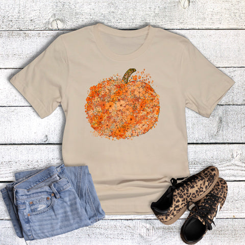 Fall Floral Scattered Pumpkin