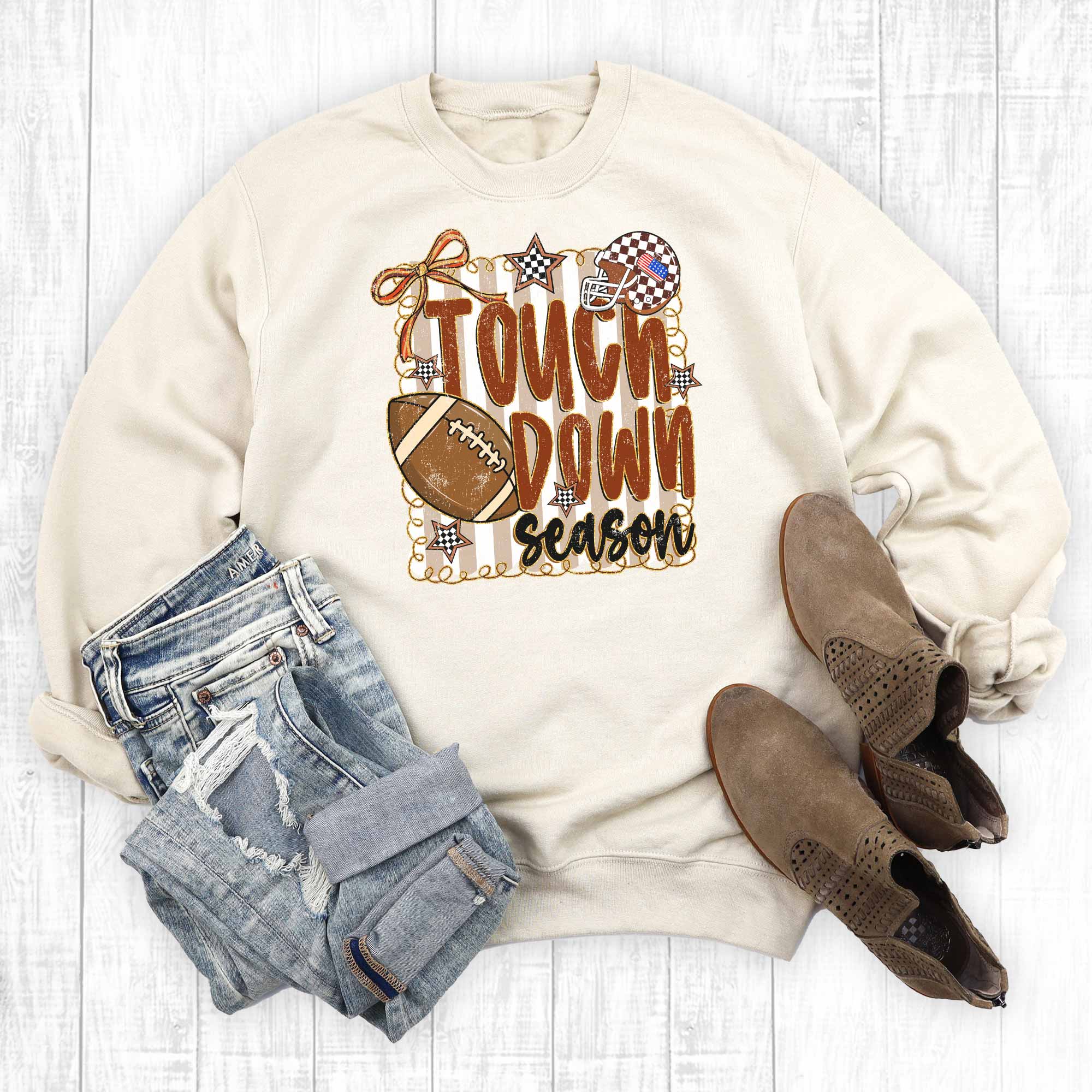 Fall Football Touchdown Season Graphic Sweatshirt