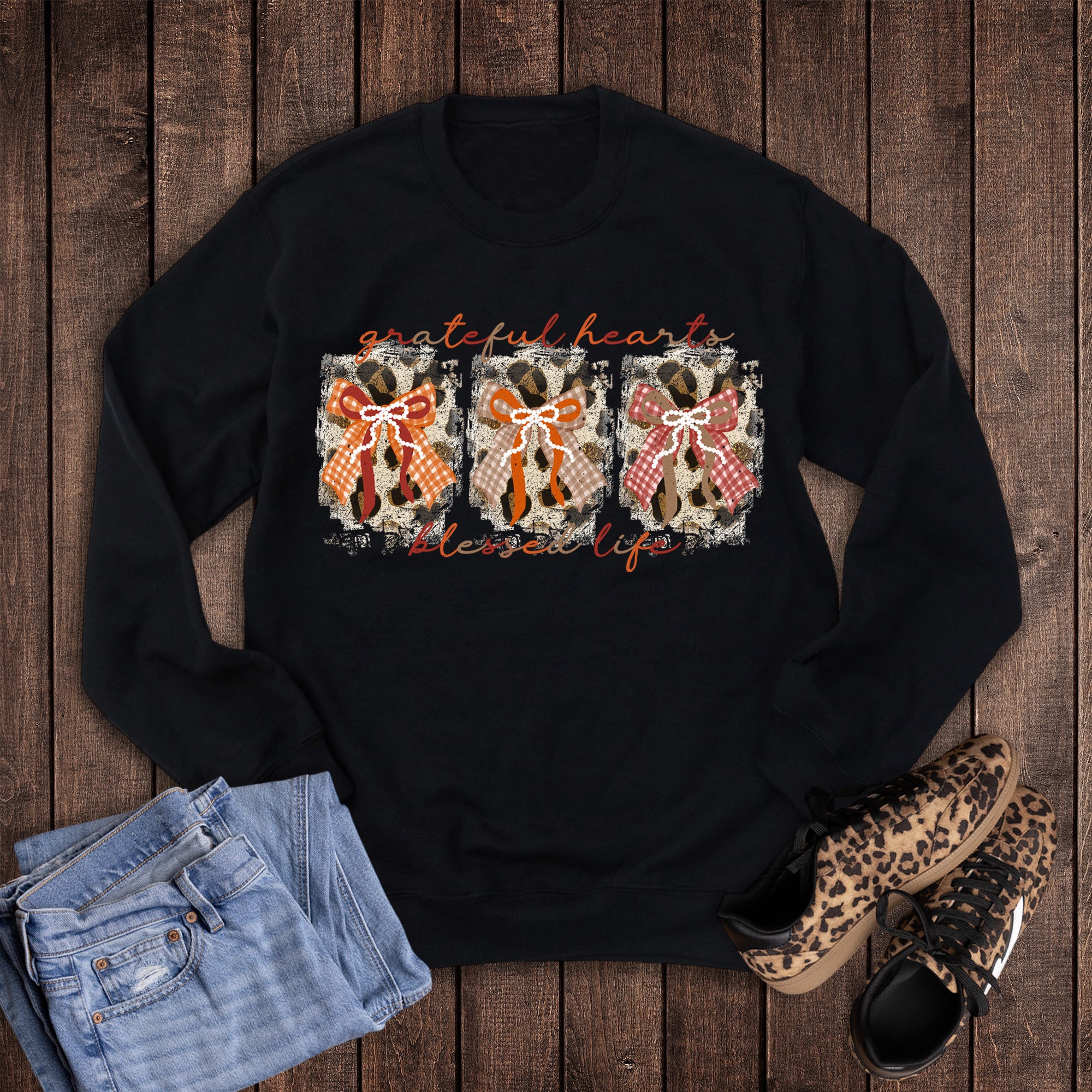Fall Grateful Hearts Blessed Life Sweatshirt