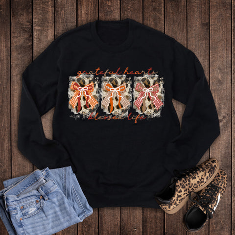Fall Grateful Hearts Blessed Life Sweatshirt