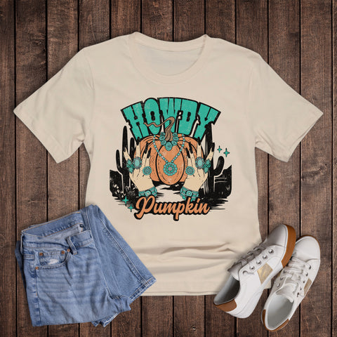 Fall Howdy Pumpkin Turquoise