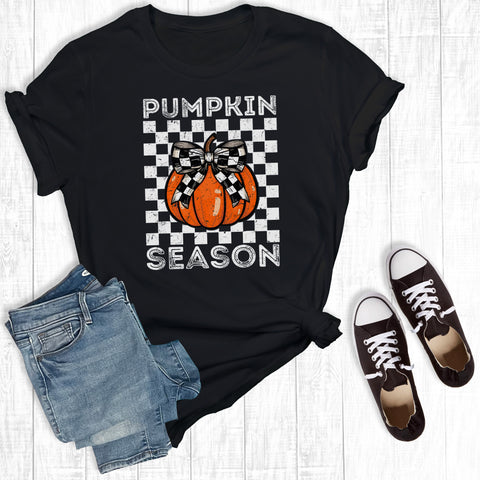 Fall Retro Checkered Pumpkin