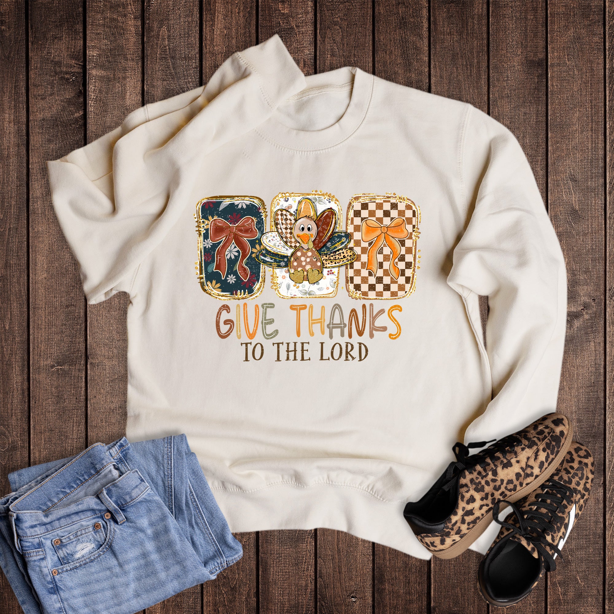 Fall Thanksgiving Faith Give Thanks Psalm Sweatshirt