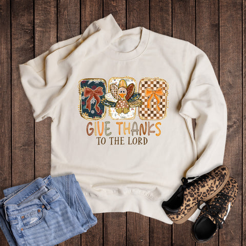 Fall Thanksgiving Faith Give Thanks Psalm Sweatshirt