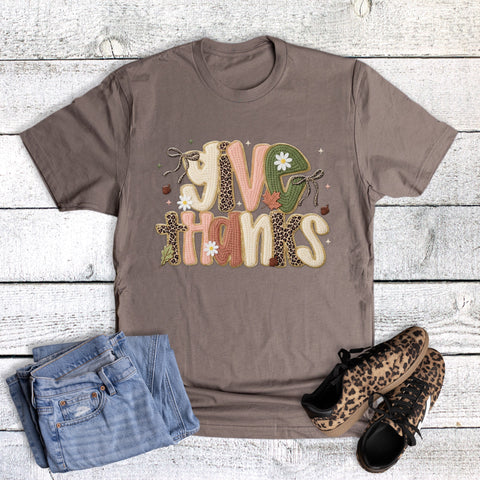 Fall Thanksgiving Faux Applique Give Thanks