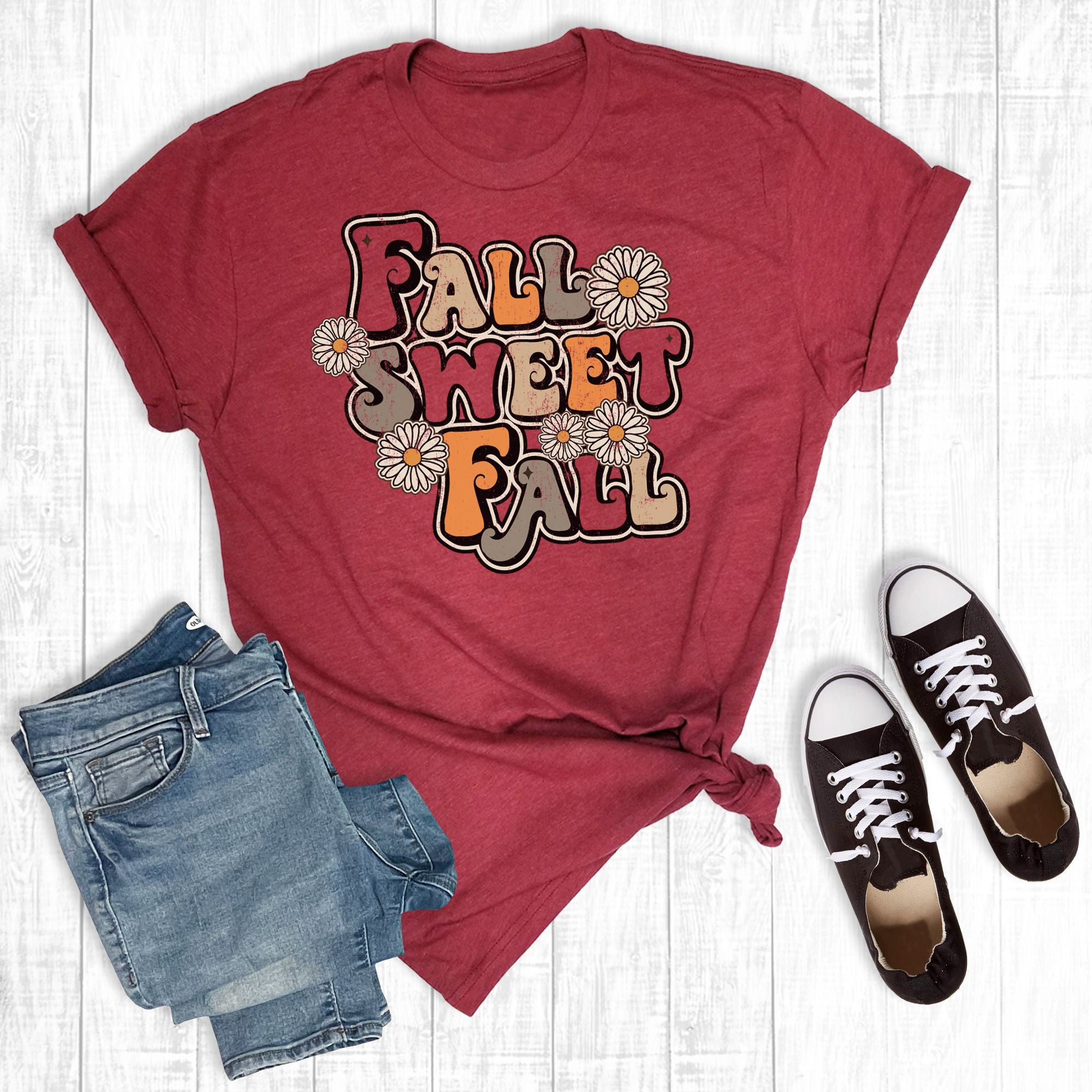 Fall Sweet Fall Graphic Tee Cardinal