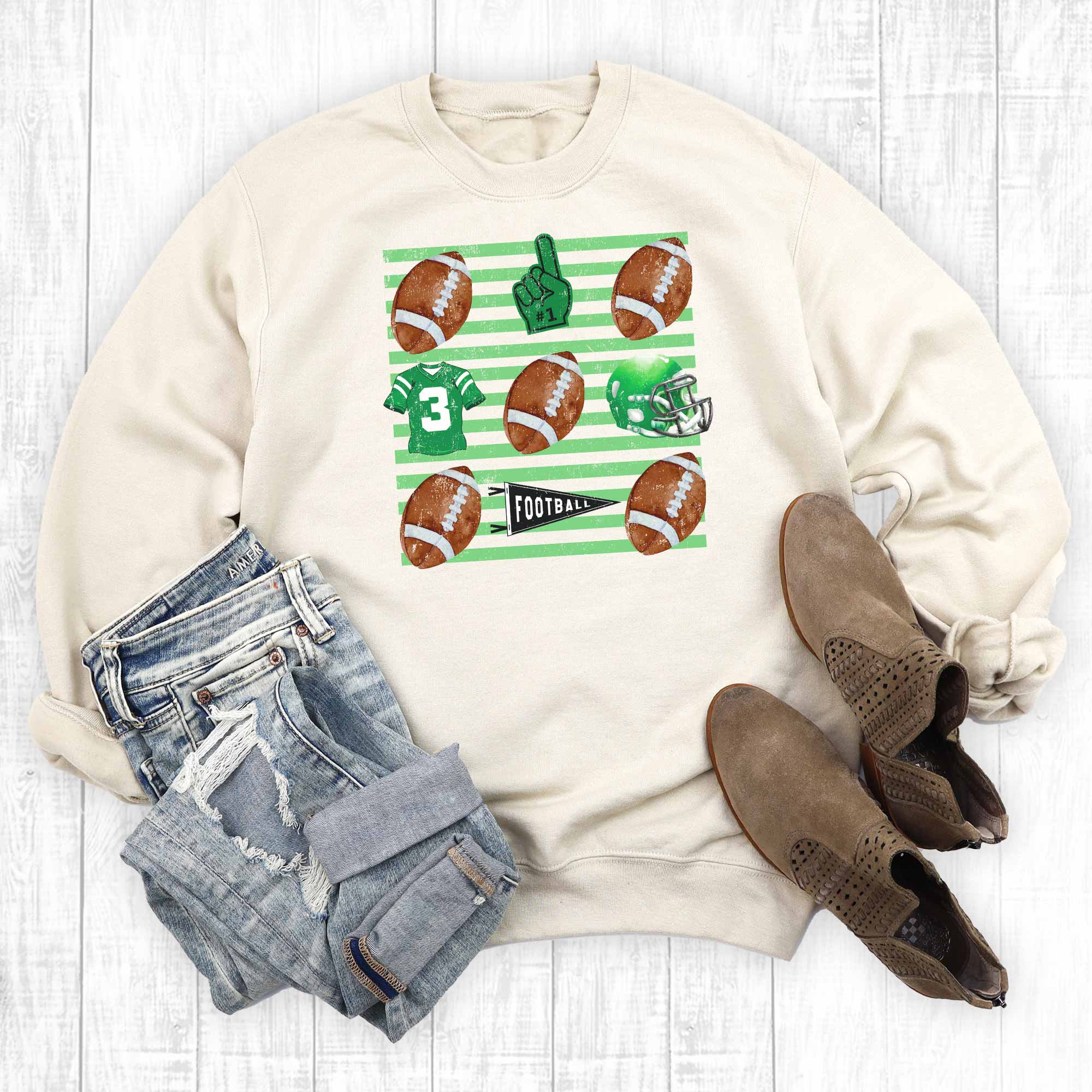 Football Gameday Field Collage Sweatshirt