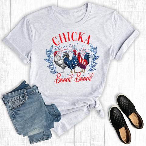Funny 4th Of July Chicka Boom Boom Chickens