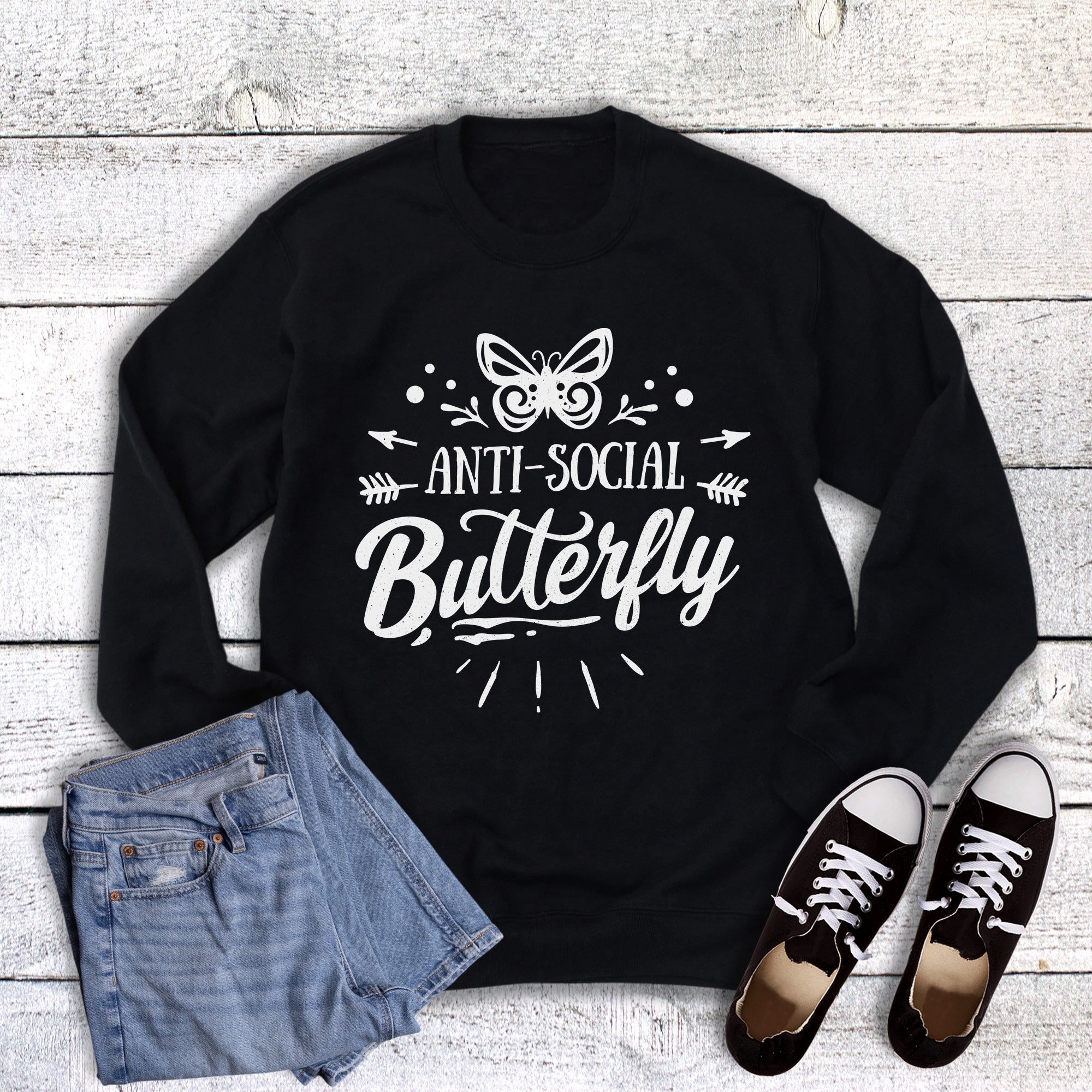Funny Anti-Social Butterfly Sweatshirt