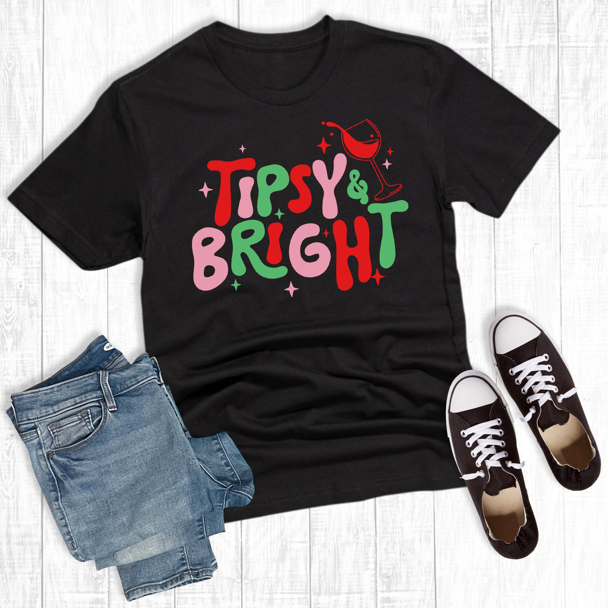Funny Christmas Tipsy and Bright