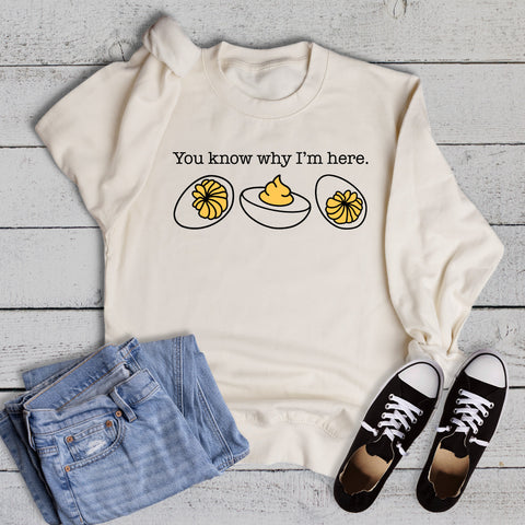Funny Holiday You Know Why I'm Here Sweatshirt