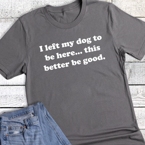 Funny Pets I Left My Dog Graphic Tee