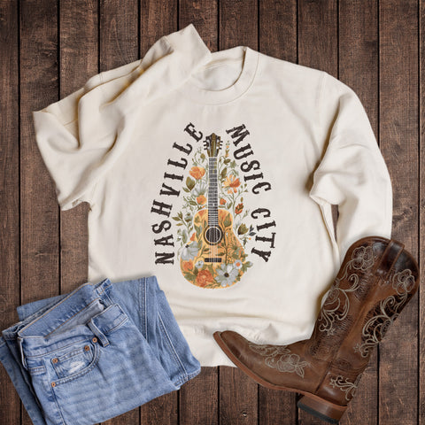 Guitar Nashville Music City Sweatshirt