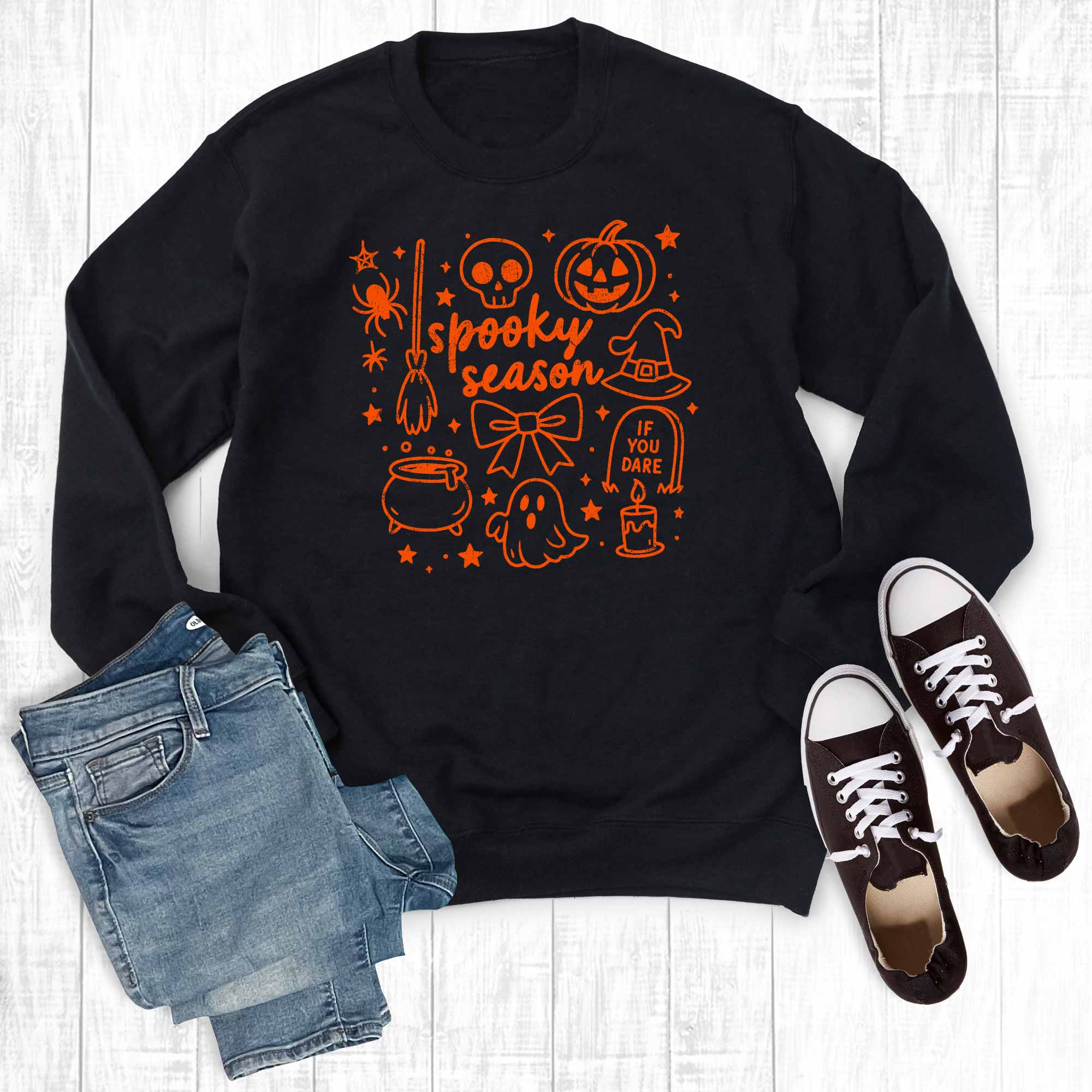 Halloween Spooky Season Collage Graphic Sweatshirt