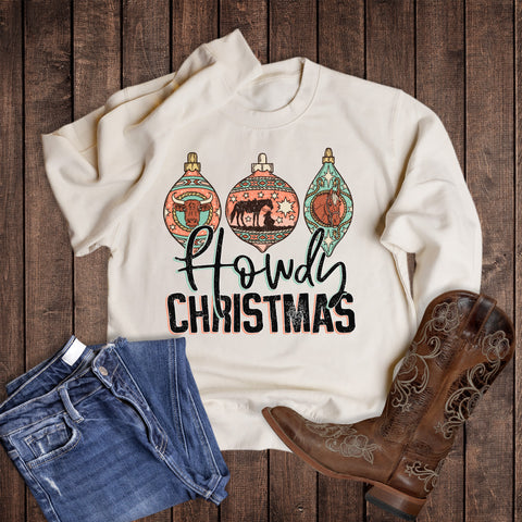Howdy Christmas Animal Ornaments Sweatshirt