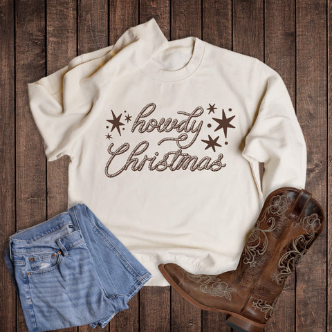 Howdy Christmas Stars Graphic Sweatshirt