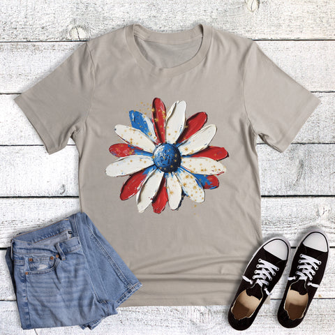Independence Day Patriotic Painted Daisy