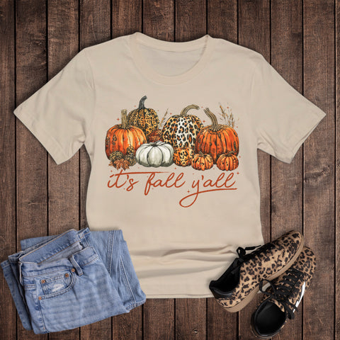 It's Fall Y'all Leopard Pumpkins