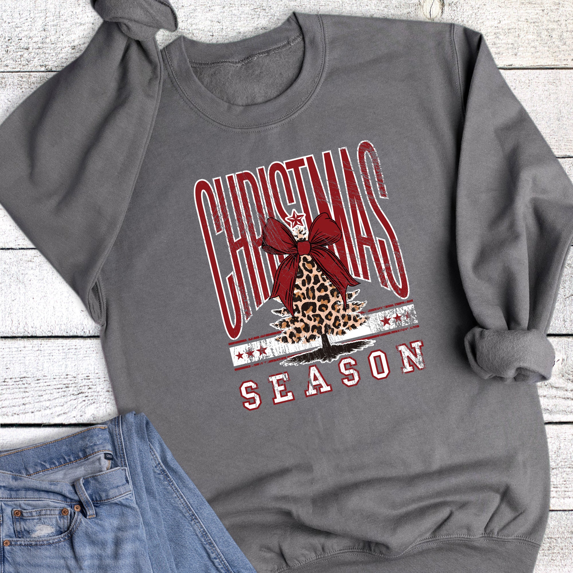 Leopard Tree Christmas Season Sweatshirt