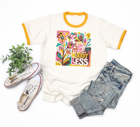 Boho Love More Worry Less Ringer