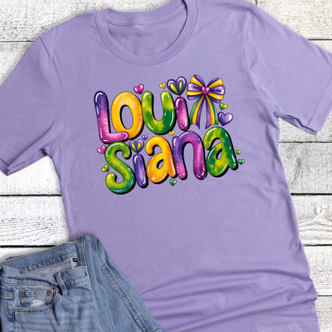 Mardi Gras Louisiana Coquette Bow Graphic Tee