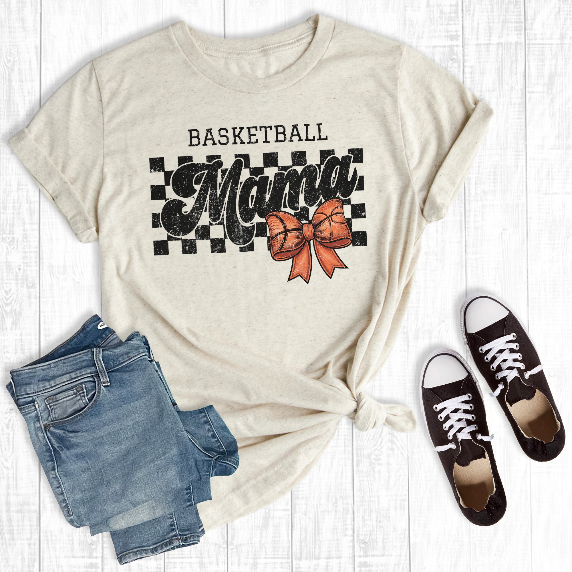 Retro Checkered Basketball Mama