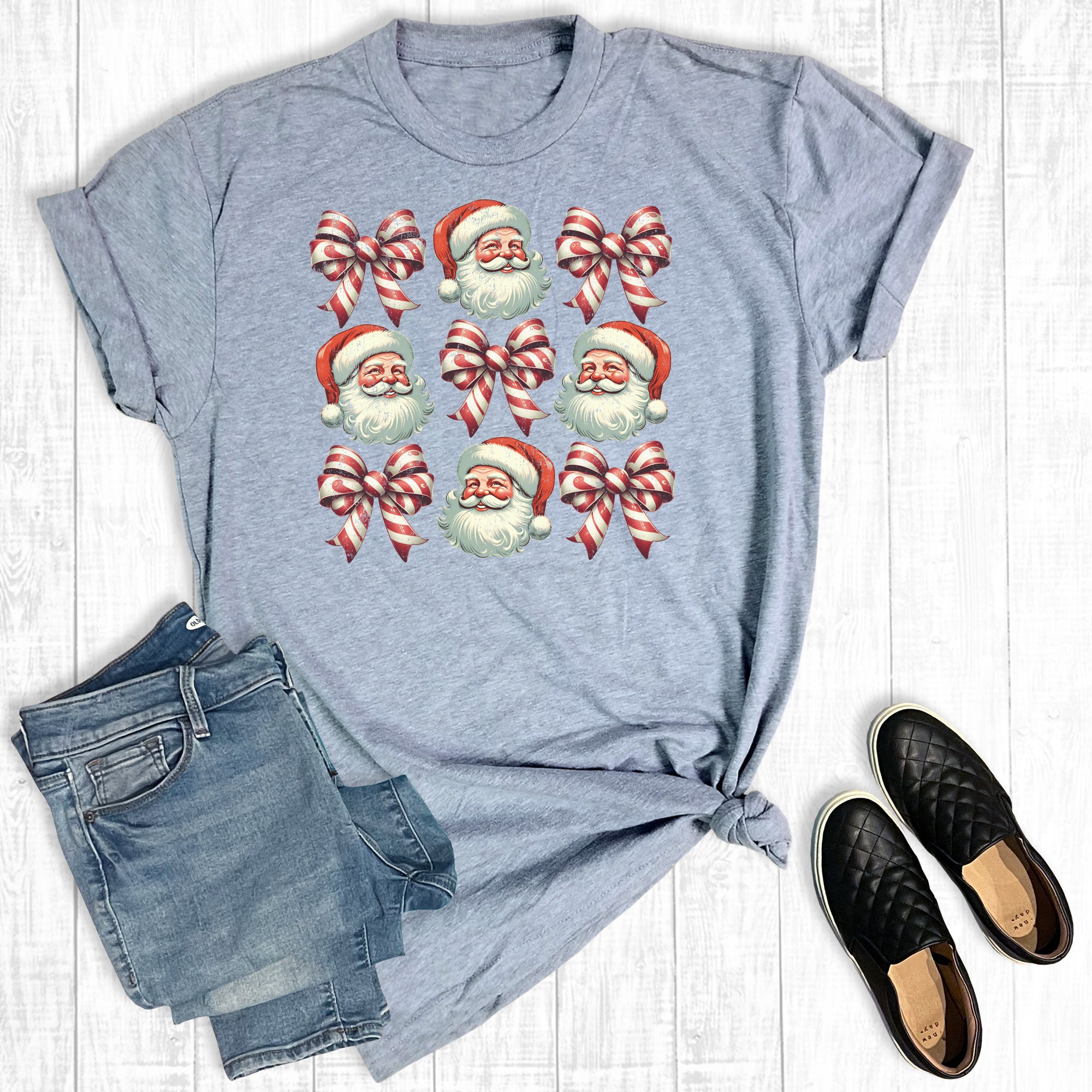 Retro Christmas Coquette Santa Graphic Tee