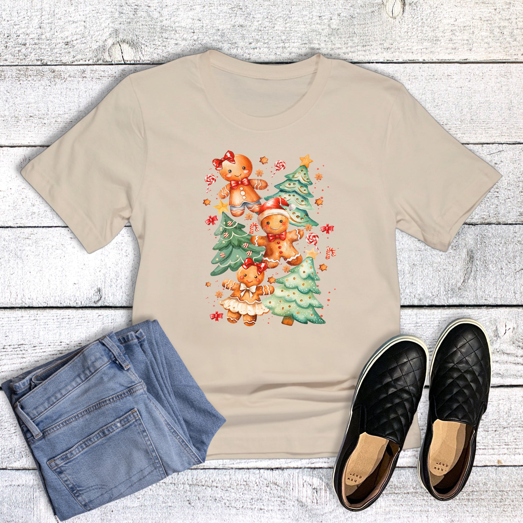 Retro Christmas Trees and Gingerbread Men