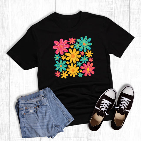 Retro Colorful Flower