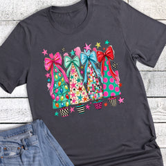 Retro Colorful Coquette Disco Christmas Trees