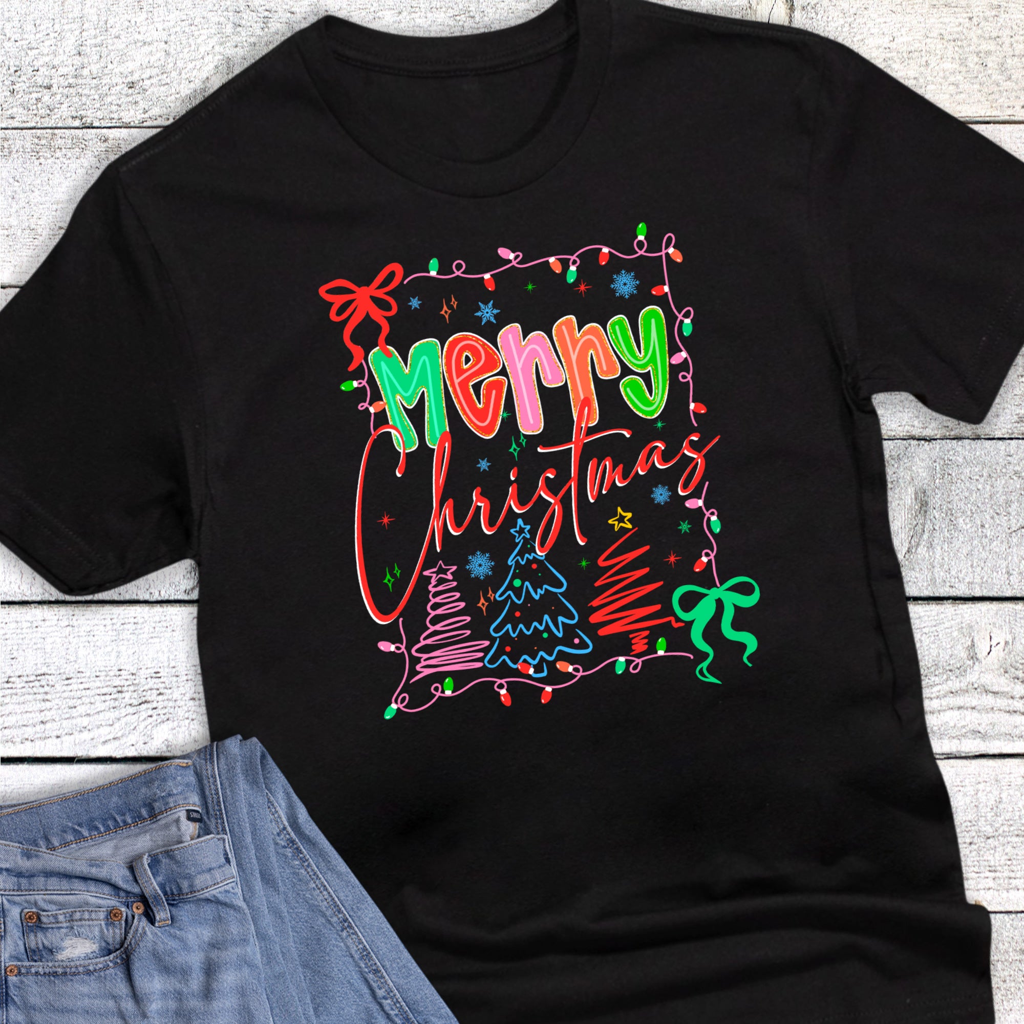 Retro Colorful Merry Christmas