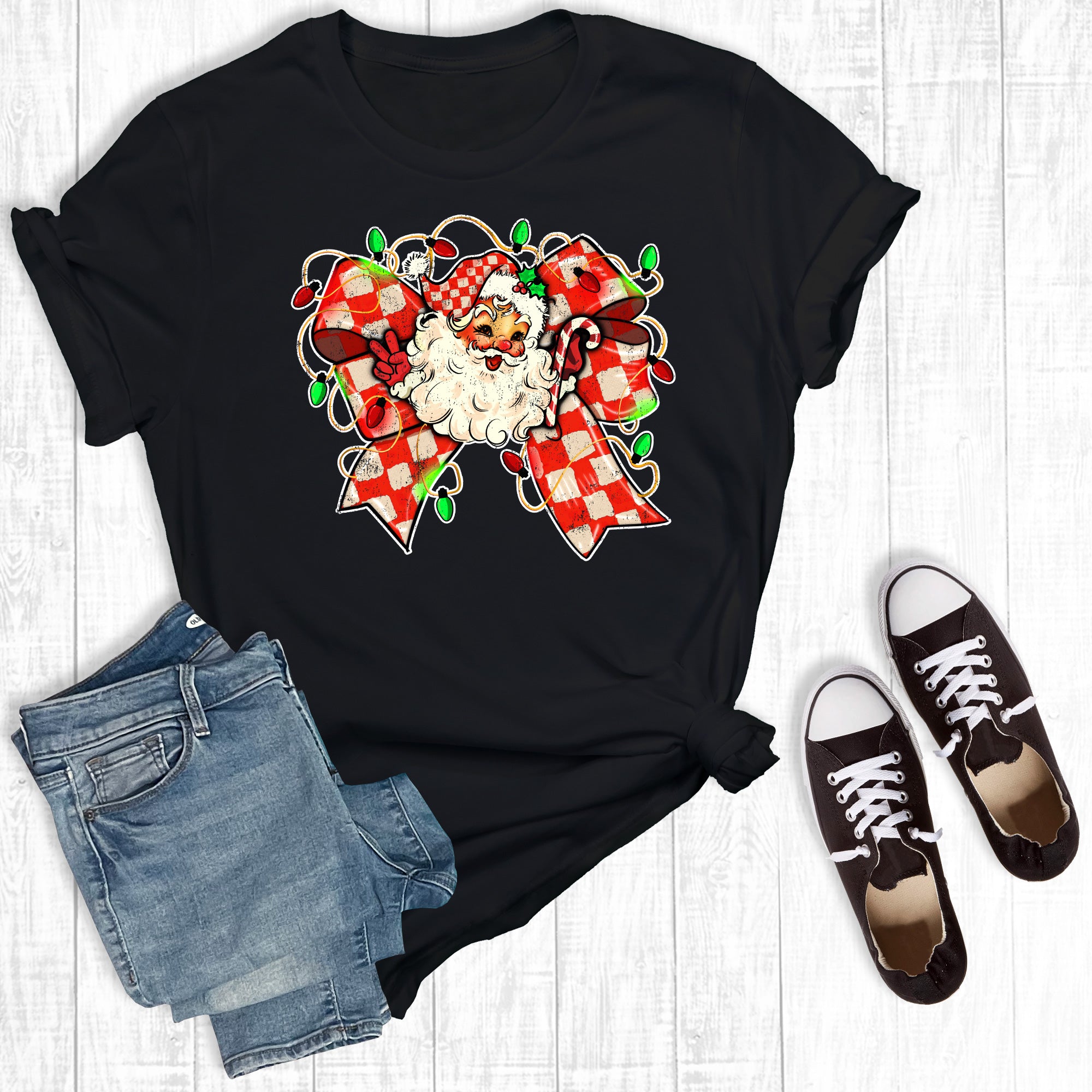 Retro Coquette Santa Bow