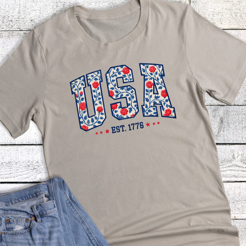 Retro Coquette USA EST 1776 4th Of July Graphic Tee