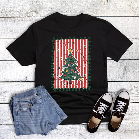 Retro Curly Striped Christmas Tree