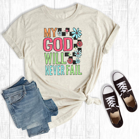 Retro Faith My God Will Never Fail Floral