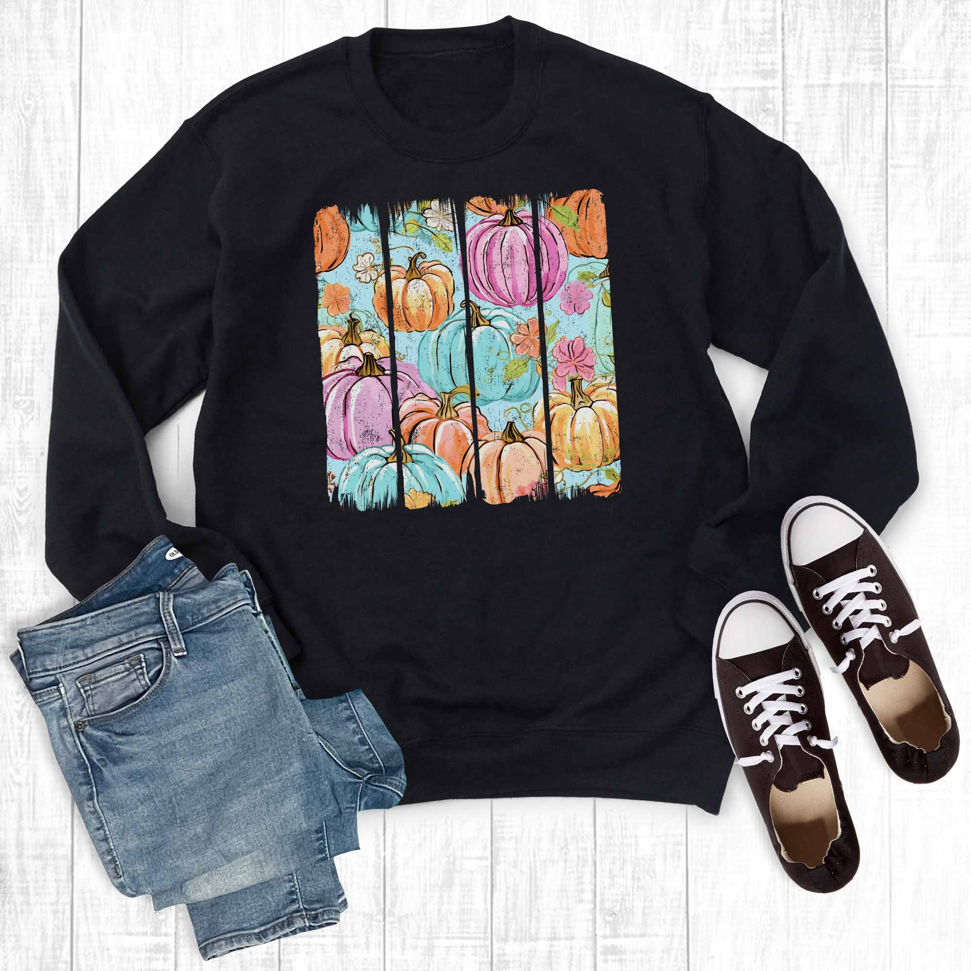 Retro Fall Coquette Pumpkin Patch Graphic Sweatshirt