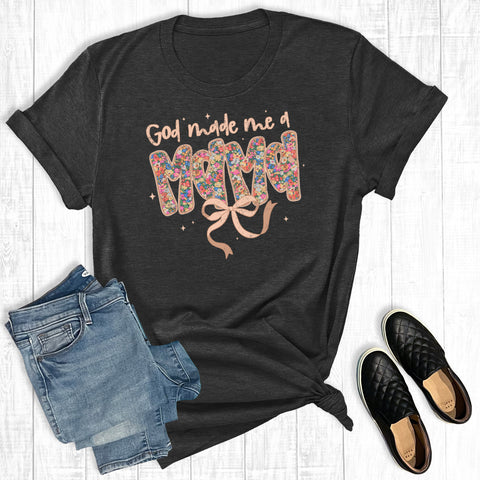 Retro Floral Faith God Made Me A Mama