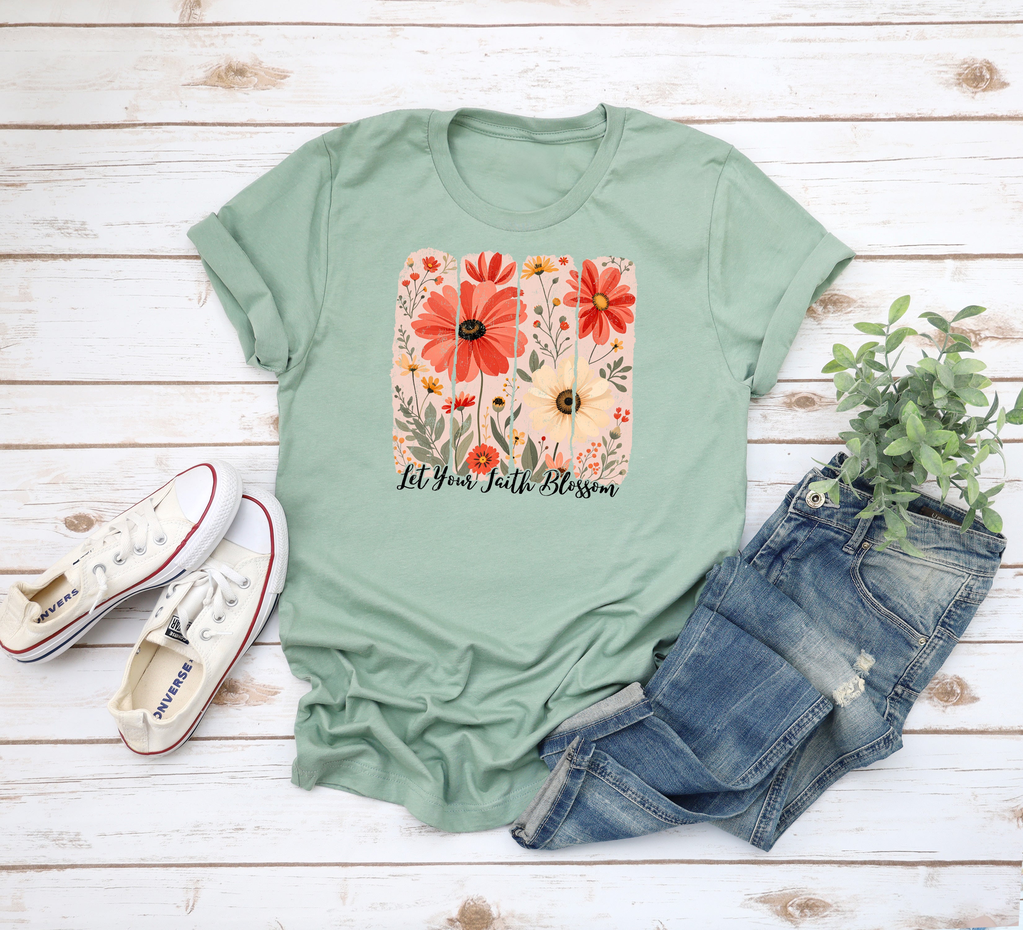 Retro Floral Let Your Faith Blossom