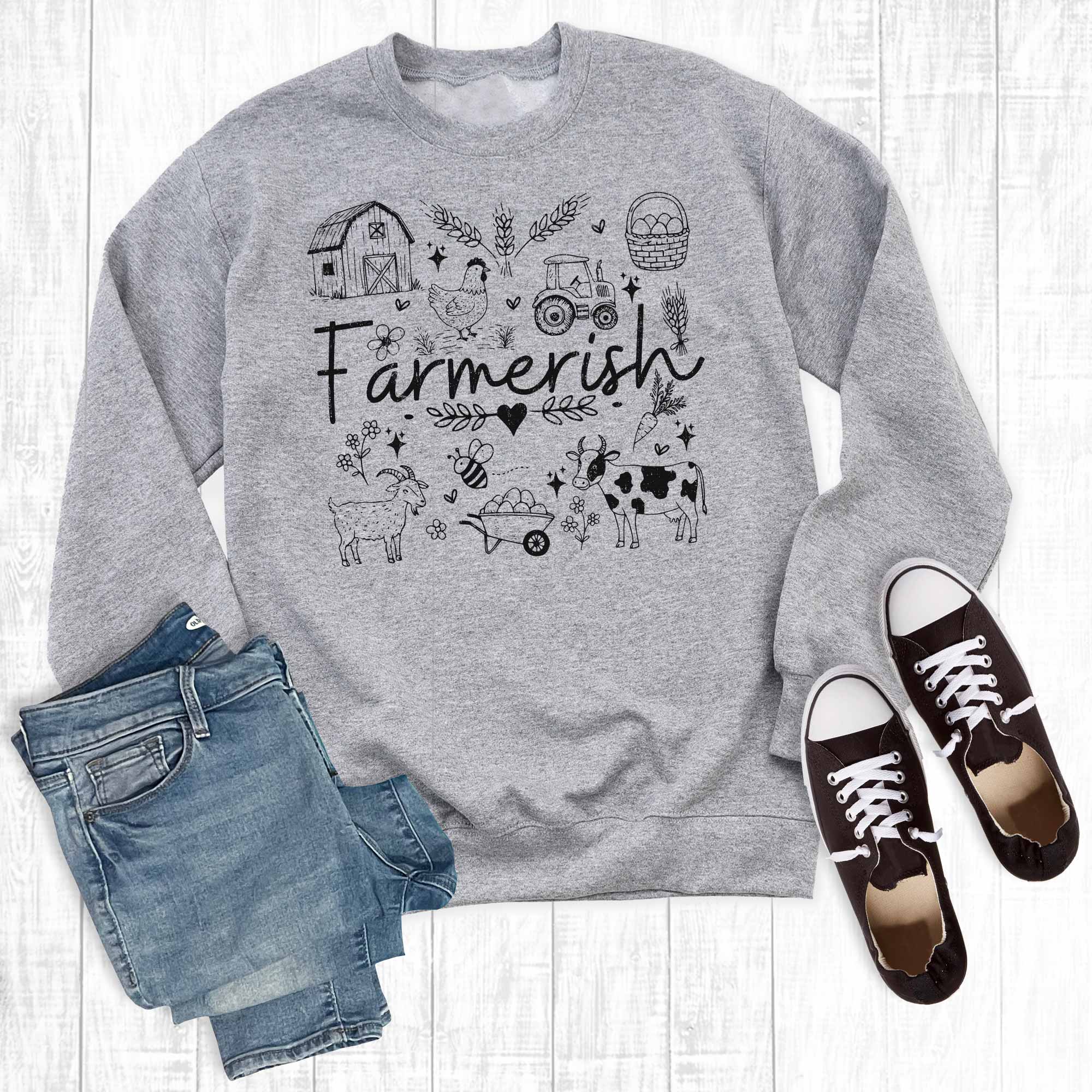 Retro Funny Western Farmerish Graphic Sweatshirt
