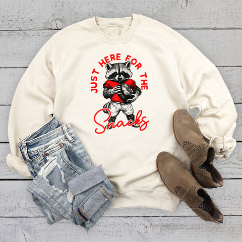 Retro Gameday Funny Raccoon Here for the Snacks Sweatshirt