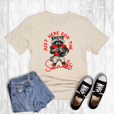 Retro Gameday Funny Raccoon Here for the Snacks