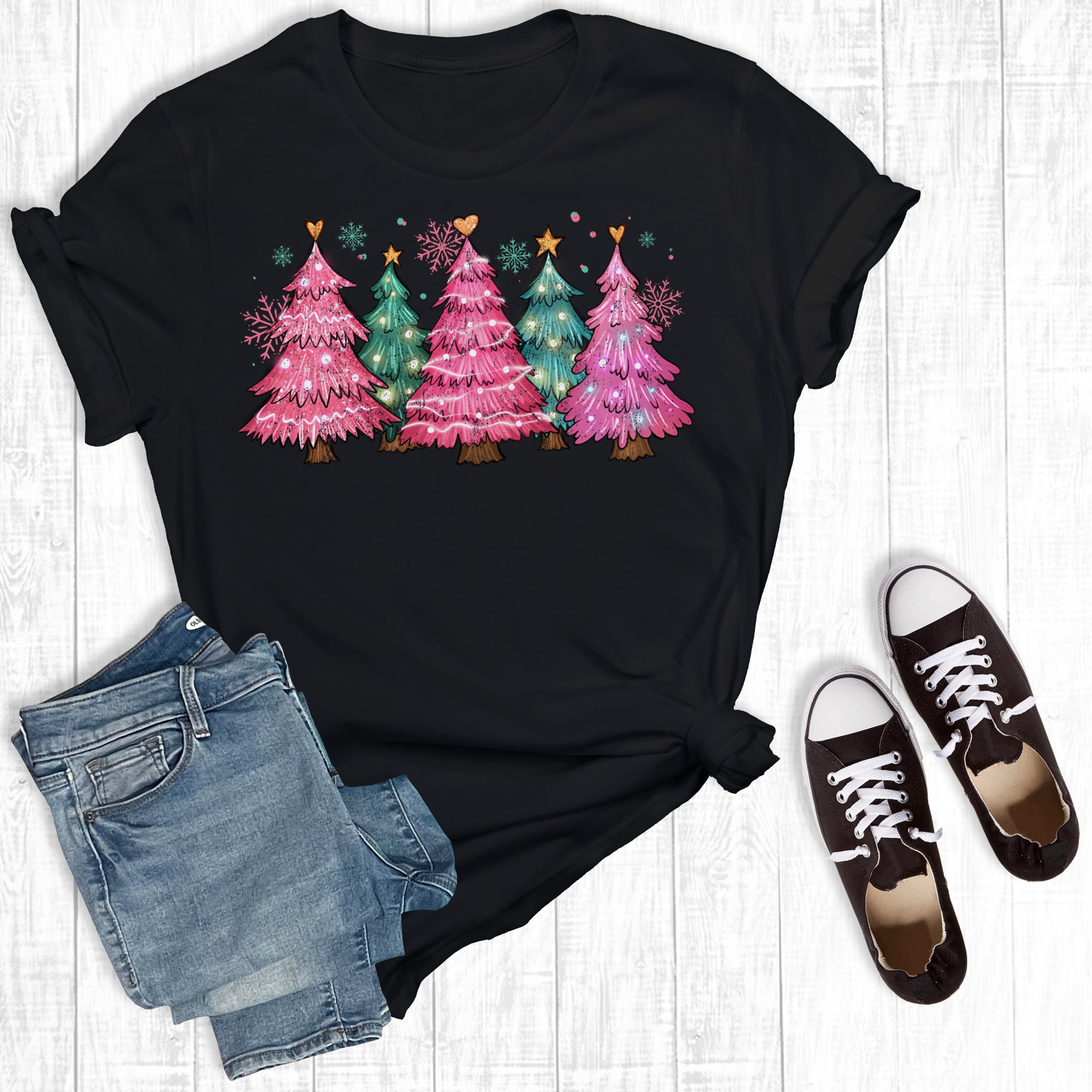 Retro Pink Christmas Trees